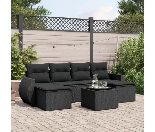 7-Osaline Aiadiivani Komplekt Patjadega, Must, Polürotang