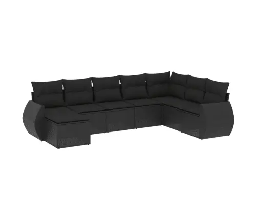 8-Osaline Aiadiivani Komplekt Patjadega, Must, Polürotang