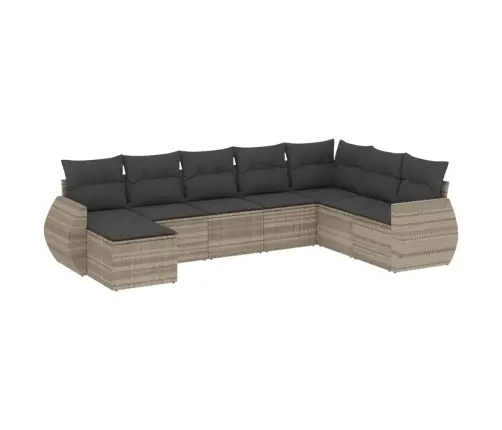 8-Osaline Aiadiivani Komplekt Patjadega, Helehall, Polürotang