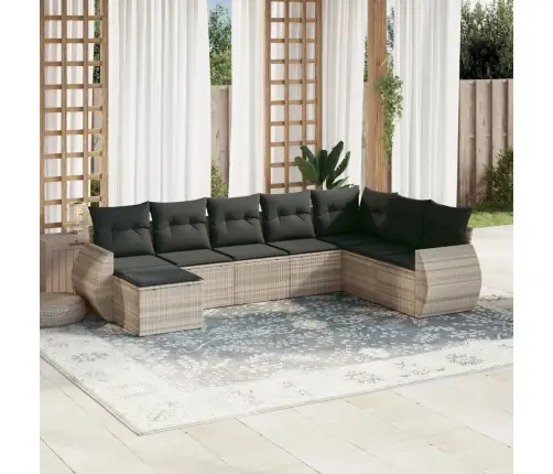 8-Osaline Aiadiivani Komplekt Patjadega, Helehall, Polürotang