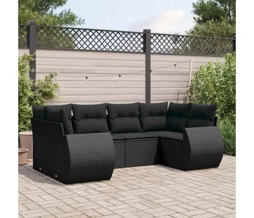 6-Osaline Aiadiivani Komplekt Patjadega, Must, Polürotang