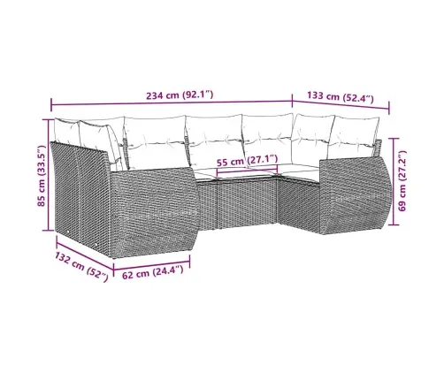 6-Osaline Aiadiivani Komplekt Patjadega, Must, Polürotang