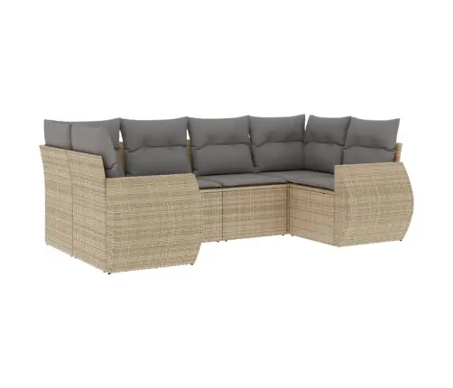 6-Osaline Aiadiivani Komplekt Patjadega, Beež, Polürotang