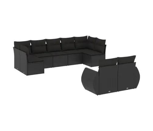 9-Osaline Aiadiivani Komplekt Patjadega, Must, Polürotang