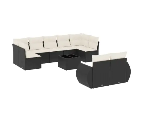 10-Osaline Aiadiivani Komplekt Patjadega, Must, Polürotang