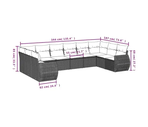 Sodo Komplektas Su Pagalvėlėmis, 11 Dalių, Smėlio, Poliratanas