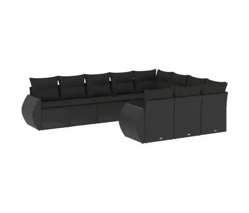 10-Osaline Aiadiivani Komplekt Patjadega, Must, Polürotang