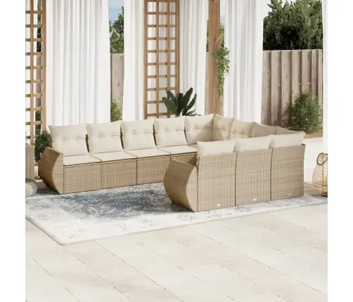 10-Osaline Aiadiivani Komplekt Patjadega, Beež, Polürotang