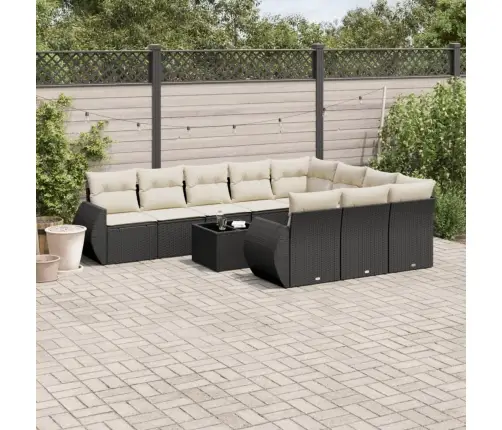 11-Osaline Aiadiivani Komplekt Patjadega, Must, Polürotang