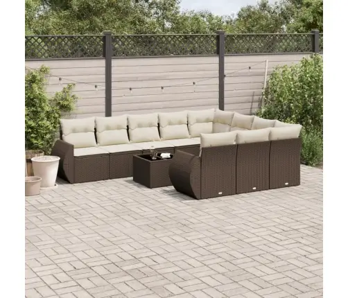 11-Osaline Aiadiivani Komplekt Patjadega, Pruun, Polürotang