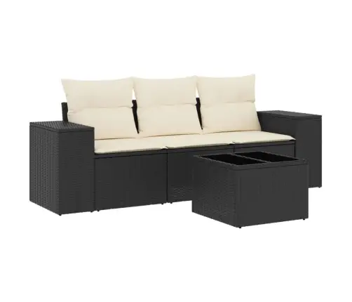 4-Daļīgs Dārza Dīvāna Komplekts Ar Matračiem, Pe Rotangpalma Vidaxl