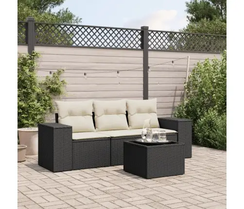 4-Daļīgs Dārza Dīvāna Komplekts Ar Matračiem, Pe Rotangpalma Vidaxl