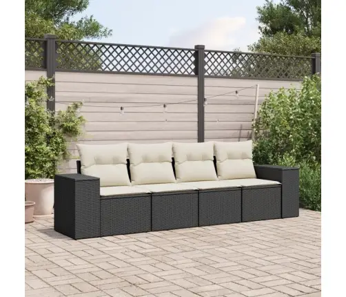 4-Osaline Aiadiivani Komplekt Patjadega, Must, Polürotang