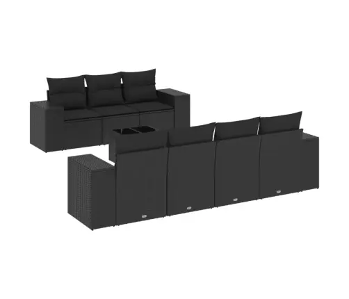 8-Osaline Aiadiivani Komplekt Patjadega, Must, Polürotang