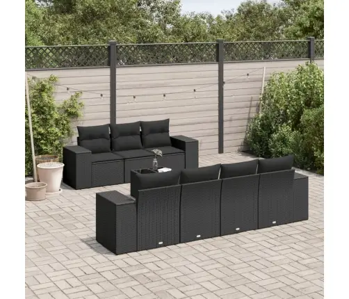 8-Osaline Aiadiivani Komplekt Patjadega, Must, Polürotang