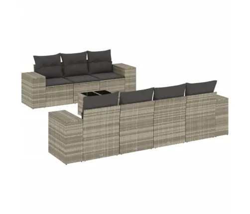 8-Osaline Aiadiivani Komplekt Patjadega, Helehall, Polürotang