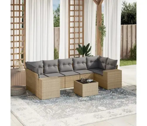 8-Osaline Aiadiivani Komplekt Patjadega, Beež, Polürotang