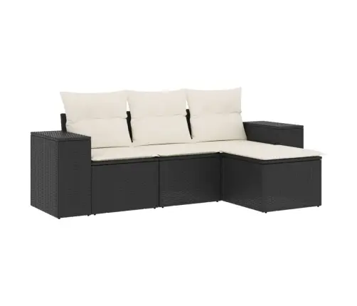 4-Daļīgs Dārza Dīvāna Komplekts Ar Matračiem, Pe Rotangpalma Vidaxl