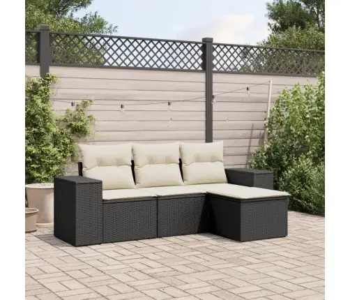 4-Daļīgs Dārza Dīvāna Komplekts Ar Matračiem, Pe Rotangpalma Vidaxl