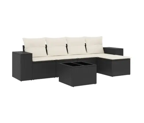 6-Osaline Aiadiivani Komplekt Patjadega, Must, Polürotang