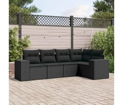 5-Osaline Aiadiivanikomplekt Patjadega, Must, Polürotang