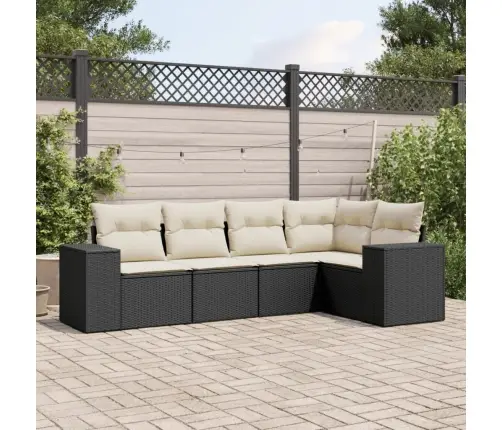 5-Daļīgs Dārza Dīvāna Komplekts Ar Matračiem, Pe Rotangpalma Vidaxl