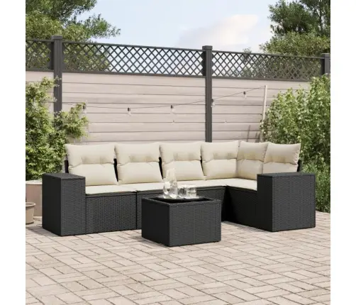 6-Osaline Aiadiivani Komplekt Patjadega, Must, Polürotang