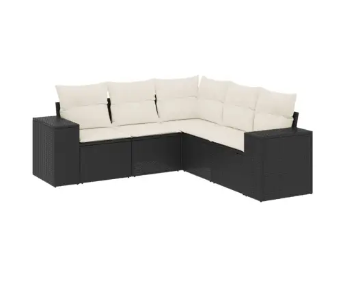 5-Osaline Aiadiivanikomplekt Patjadega, Must, Polürotang