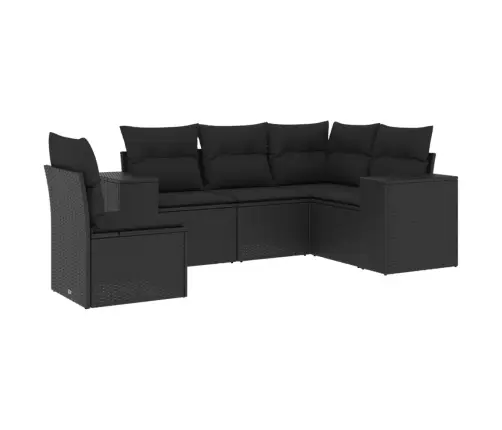 5-Osaline Aiadiivanikomplekt Patjadega, Must, Polürotang