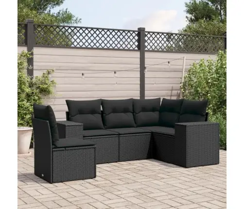 5-Osaline Aiadiivanikomplekt Patjadega, Must, Polürotang