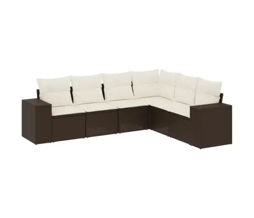 Sofos Komplektas Su Pagalvėlėmis, 6 Dalių, Rudas, Poliratanas