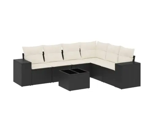 7-Osaline Aiadiivani Komplekt Patjadega, Must, Polürotang