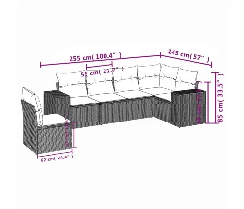 6-Osaline Aiadiivani Komplekt Patjadega, Must, Polürotang