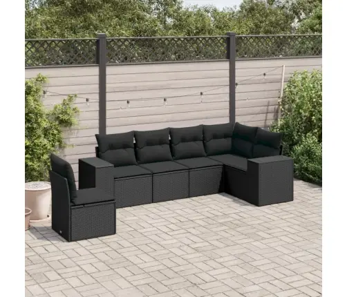 6-Osaline Aiadiivani Komplekt Patjadega, Must, Polürotang