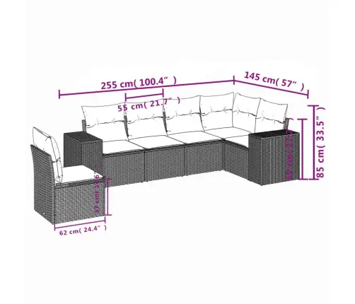 6-Osaline Aiadiivani Komplekt Patjadega, Beež, Polürotang