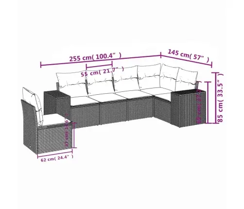 6-Osaline Aiadiivani Komplekt Patjadega, Hall, Polürotang