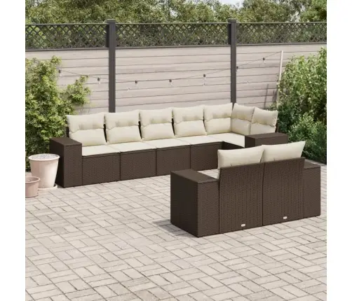 8-Osaline Aiadiivani Komplekt Patjadega, Pruun, Polürotang