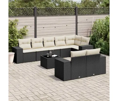 9-Osaline Aiadiivani Komplekt Patjadega, Must, Polürotang