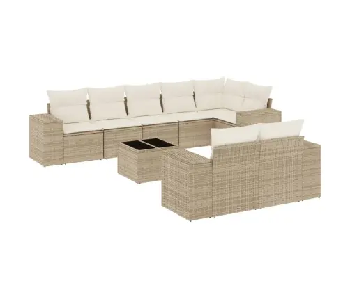 9-Osaline Aiadiivani Komplekt Patjadega, Beež, Polürotang