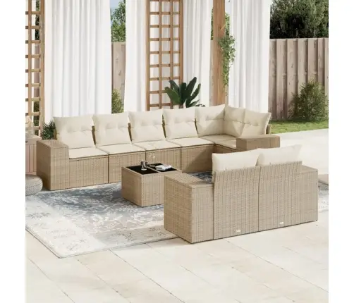 9-Osaline Aiadiivani Komplekt Patjadega, Beež, Polürotang