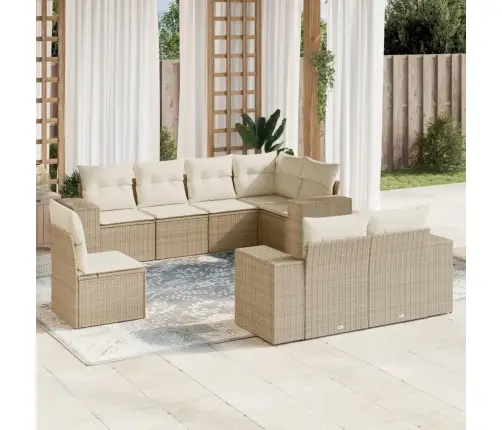 8-Osaline Aiadiivani Komplekt Patjadega, Beež, Polürotang