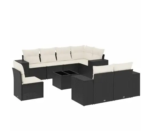 9-Daļīgs Dārza Dīvāna Komplekts, Matrači, Melna Pe Rotangpalma Vidaxl 9-Daļīgs Dārza Dīvāna Komplekts, Matrači, Melna Pe Rotangpalma Vidaxl