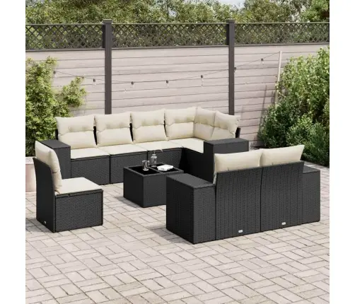 9-Daļīgs Dārza Dīvāna Komplekts, Matrači, Melna Pe Rotangpalma Vidaxl 9-Daļīgs Dārza Dīvāna Komplekts, Matrači, Melna Pe Rotangpalma Vidaxl
