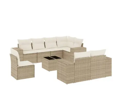 9-Osaline Aiadiivani Komplekt Patjadega, Beež, Polürotang