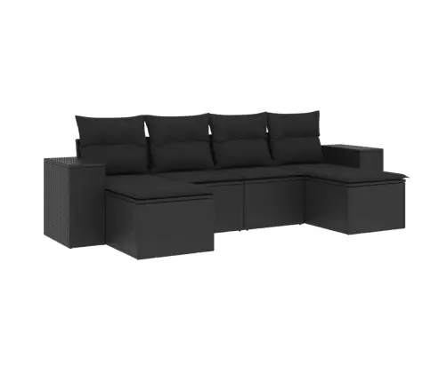 6-Osaline Aiadiivani Komplekt Patjadega, Must, Polürotang