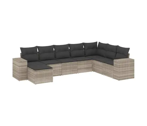 8-Osaline Aiadiivani Komplekt Patjadega, Helehall, Polürotang