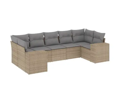 7-Osaline Aiadiivani Komplekt Patjadega, Beež, Polürotang