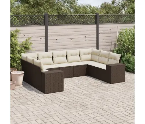 9-Osaline Aiadiivani Komplekt Patjadega, Pruun, Polürotang