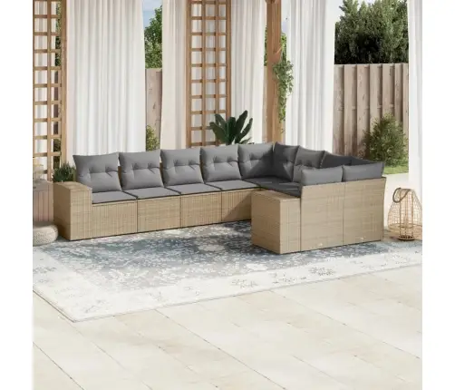 9-Osaline Aiadiivani Komplekt Patjadega, Beež, Polürotang