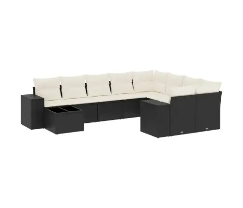 10-Osaline Aiadiivani Komplekt Patjadega, Must, Polürotang